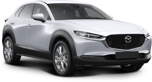 Mazda CX-30 в цвете snowflake white pearl