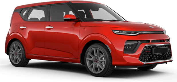 Kia Soul в цвете inferno red black