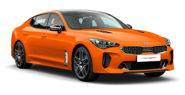 Kia Stinger в цвете Neon Orange (N2O), металлик