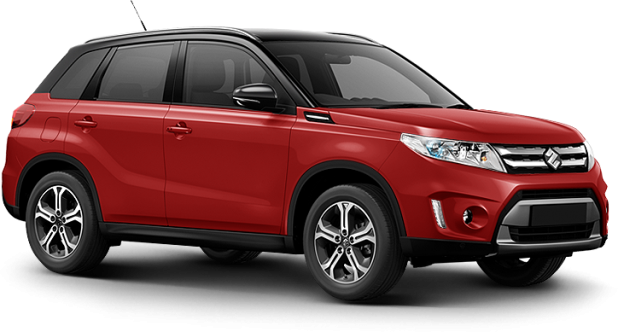 Suzuki Vitara в цвете красный с чёрной крышей